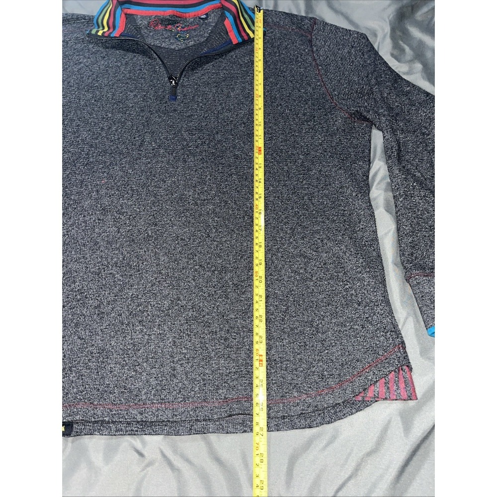 Robert Graham ELI Quarter Zip CLASSIC FIT Men's Size Medium Gray COTTON - Picture 8 of 10